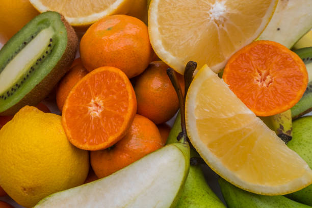 istock Fresh fruits.Assorted fruits colorful background. 1143612809