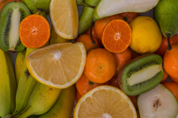 istock Fresh fruits.Assorted fruits colorful background. 1143612819