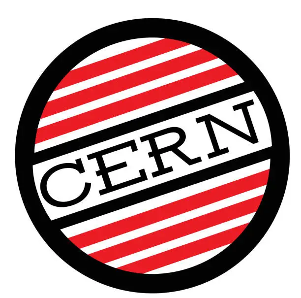 Vector illustration of CERN stamp on white