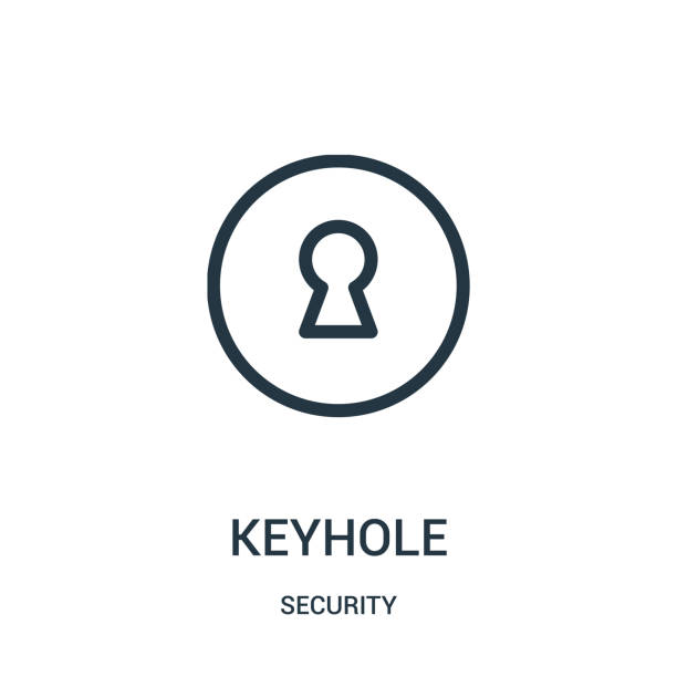 keyhole icon vector from security collection. Thin line keyhole outline icon vector illustration. keyhole icon vector from security collection. Thin line keyhole outline icon vector illustration. Linear symbol for use on web and mobile apps, logo, print media. keyhole stock illustrations