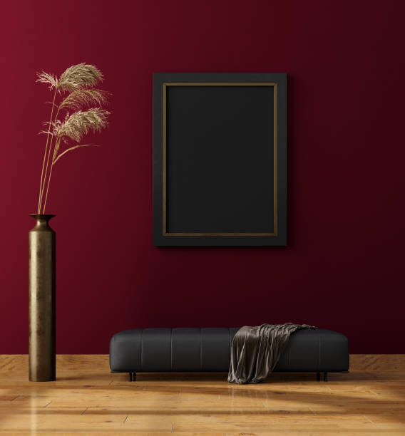 istock Modern home interior background, mock up poster wall 1143617474