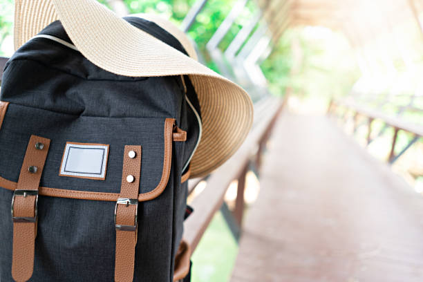 istock Traveler and backpack.  Travel concept. 1143619797