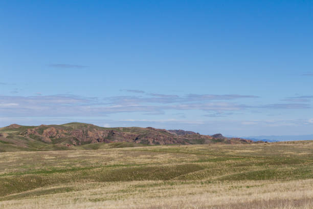 istock spring in the Kazakh steppes among the hills 1143626688