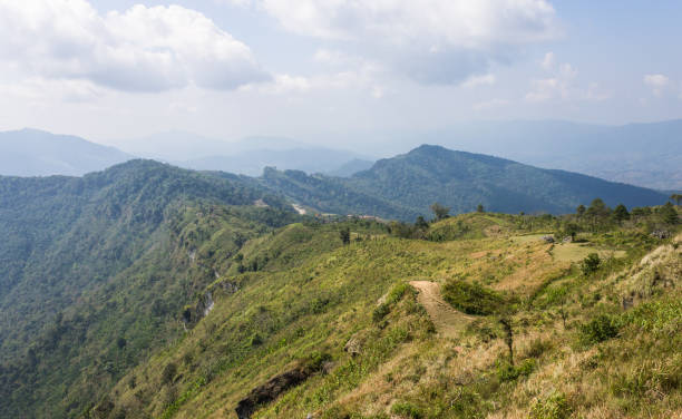 istock Landscape Mountain with Meadow Sky and Cloud at Phu Chi Fa Forest Park Thailand 1143627997