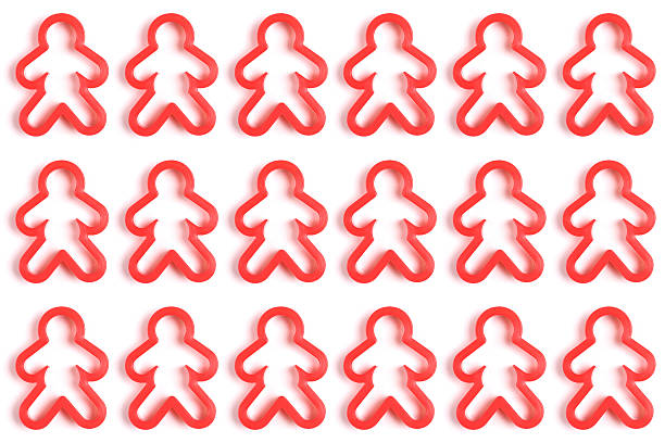 Red cookie cutter men stock photo