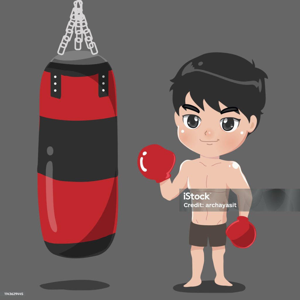 Chico boxeador. - arte vectorial de Muay Thai libre de derechos