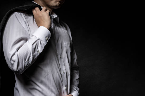 istock Businessman with no tie 1143631591