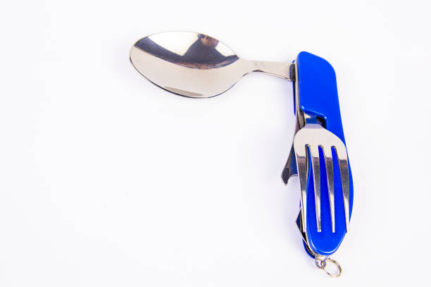 Tourist knife on a white background, place for text