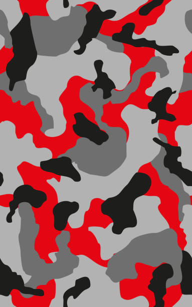 Seamless pattern with camouflage geometric trendy ornament. Racing background for vinyl wrap and decal. Seamless pattern with camouflage geometric trendy ornament. Racing background for vinyl wrap and decal. Abstract military camo vector texture. red camouflage pattern stock illustrations
