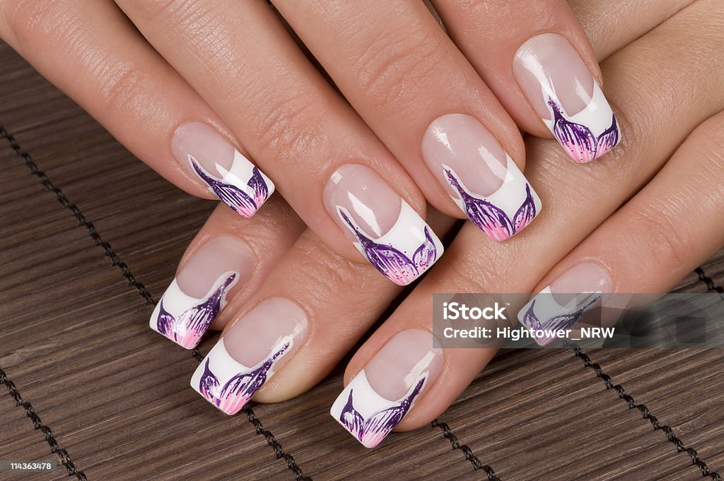 Nail art Nice hands with nail art Art Stock Photo