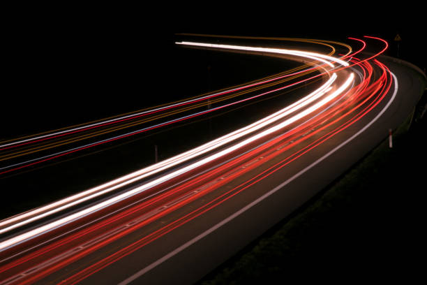 lights of cars with night