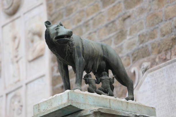 istock she-wolf called LUPA CAPITOLINA in Rome in Italy 1143636770