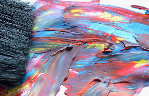 istock Texture mixed oil paints in different colors 1143639235