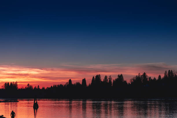 istock Beautiful pink sunset while at Derby Reach Park 1143643776