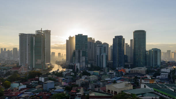 View of the skyscrapers of Makati district stock photo