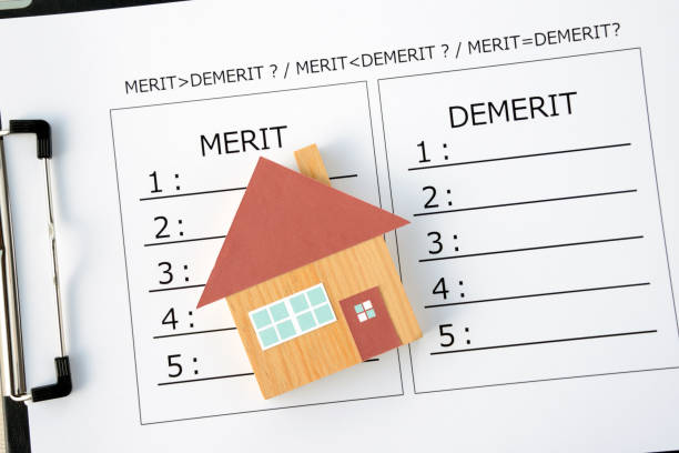 Merit and demerit of house stock photo