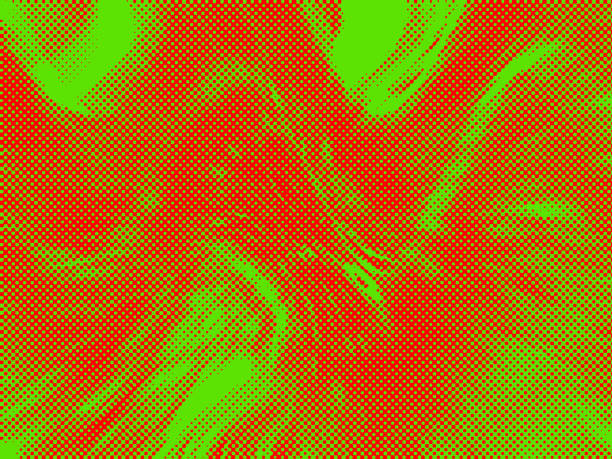 istock Comic cartoon orange green spotted  art abstract background design element empty blank template 1143653474