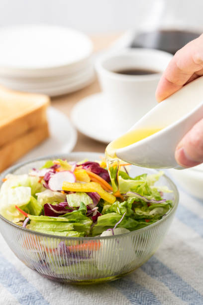 istock Vegetable salad and olive oil 1143653706