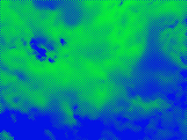 istock Comic cartoon blue green spotted  art abstract background design element empty blank template 1143654780