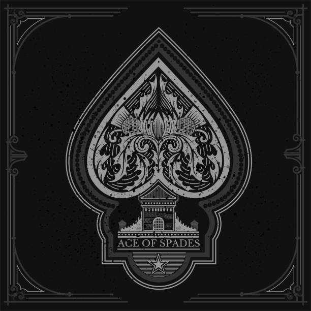 Ace Of Spades Castle And Thistle Pattern Inside White On Black Stock  Illustration - Download Image Now - iStock