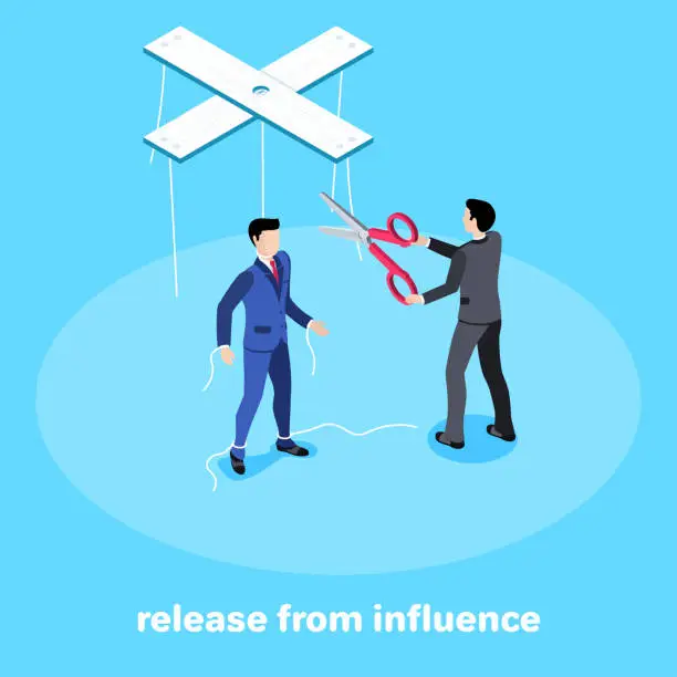Vector illustration of release from influence