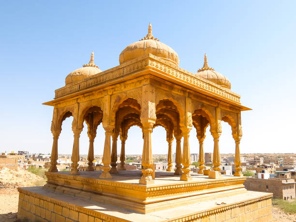 Architecture of Vyas Chhatri in Jaisalmer Architecture of Vyas Chhatri in Jaisalmer fort, Rajasthan, India. jaisalmer stock pictures, royalty-free photos & images
