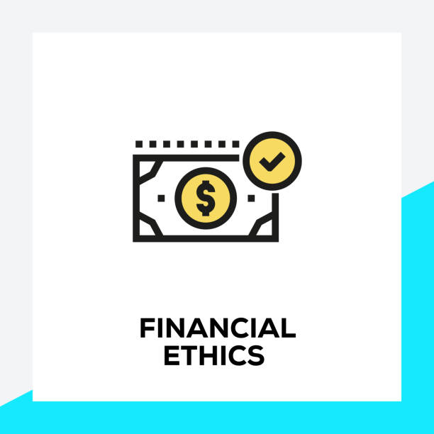 illustrazioni stock, clip art, cartoni animati e icone di tendenza di set di icone della linea etica finanziaria - bce