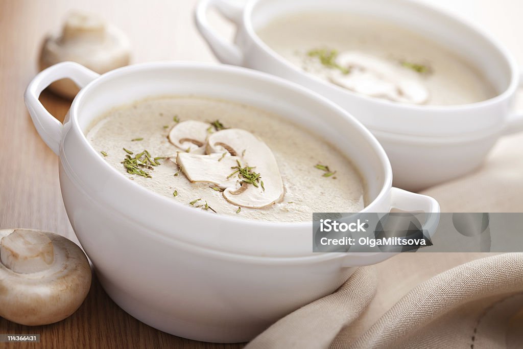 cream mushroom  Bowl Stock Photo