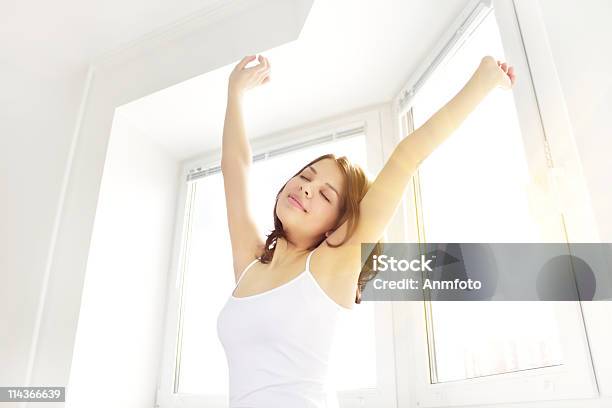 Girl Stretching In The Morning Stock Photo - Download Image Now - Adolescence, Adult, Adults Only