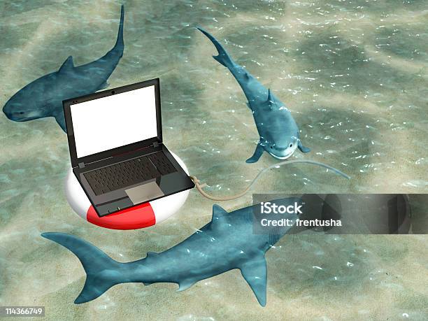 Ayuda En La Realidad Virtual Foto de stock y más banco de imágenes de Tiburón - Tiburón, Internet, Ordenador