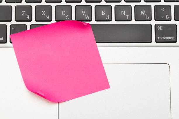 istock Sticky note on laptop with copy space. For all concept - Image 1143667756