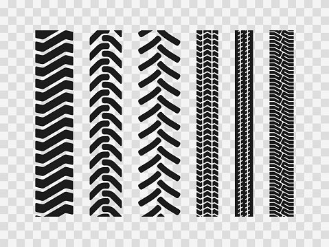 Heavy machinery tires track patterns