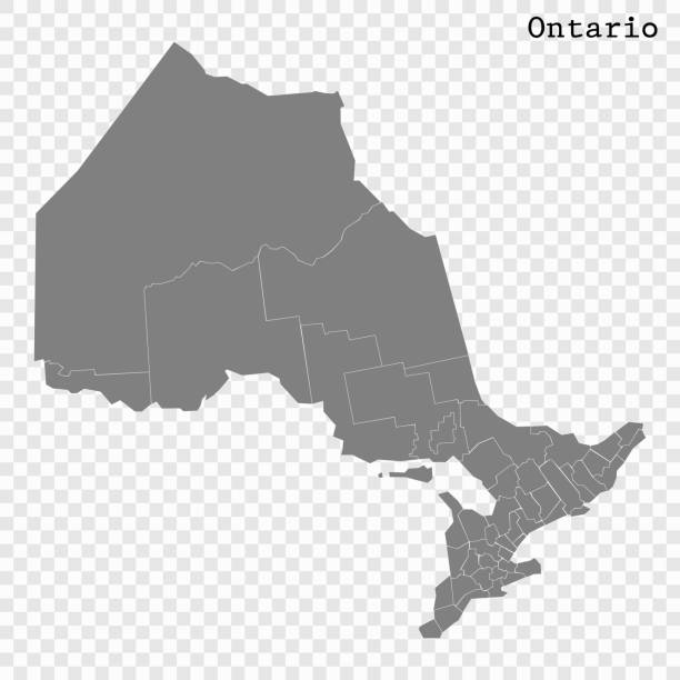 ÐÐ»Ñ ÐÐ½ÑÐµÑÐ½ÐµÑÐ° High Quality map of Ontario is a province of Canada, with borders of the counties ontario canada stock illustrations