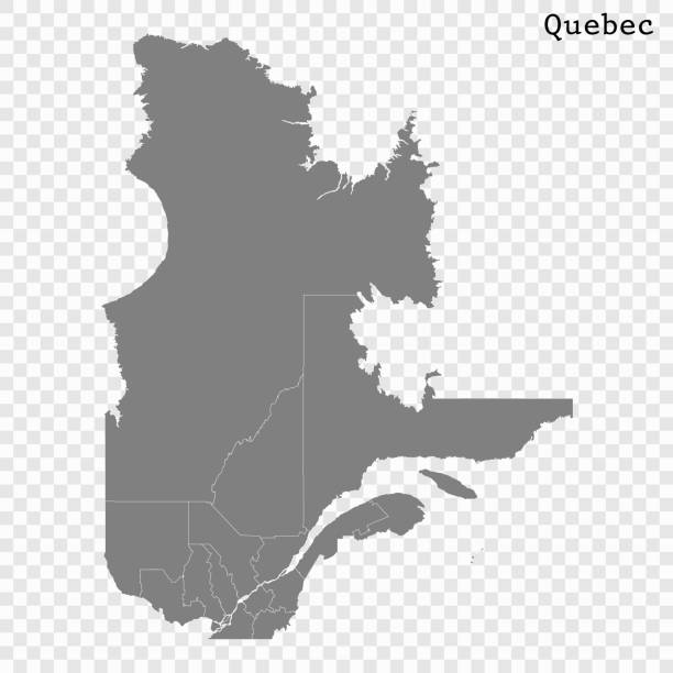 ÐÐ»Ñ ÐÐ½ÑÐµÑÐ½ÐµÑÐ° High Quality map of Quebec is a province of Canada, with borders of the counties quebec stock illustrations