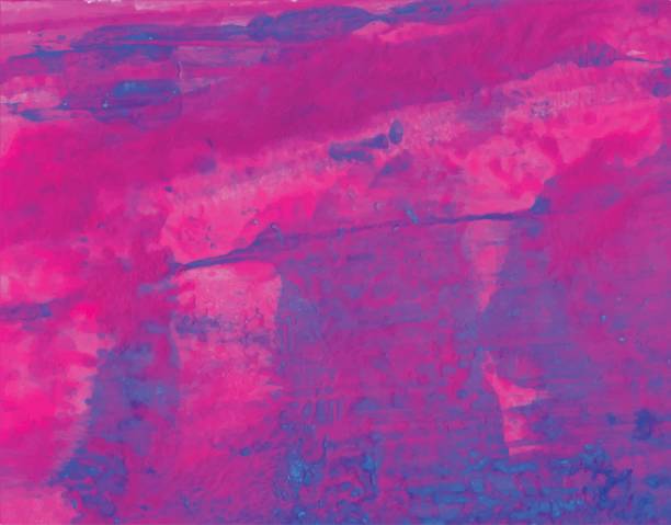istock Abstract vector background for design use. Splashing ink mark. Magenta and blue color brush stroke textures. Freehand drawing. Vector illustration. 1143688779
