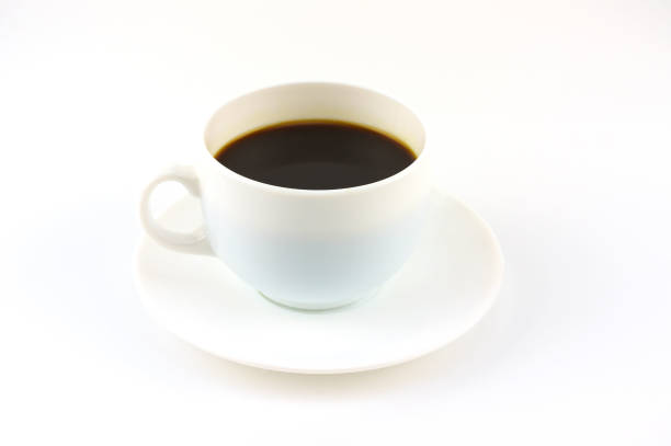istock Coffee on white cup and saucer isolated on white background with copy space. 1143692140