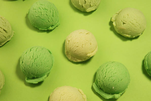 istock Green tea matcha mint ice cream with coconut milk. 1143693112