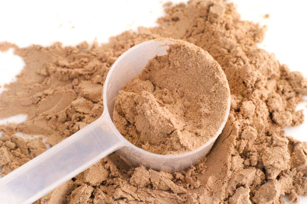 istock Soy Protein Isolate Powder in a scoop 1143694871