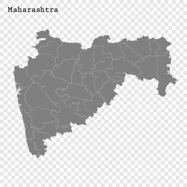 ÐÐ»Ñ ÐÐ½ÑÐµÑÐ½ÐµÑÐ° High Quality map of Maharashtra is a state of India, with borders of the districts maharashtra stock illustrations