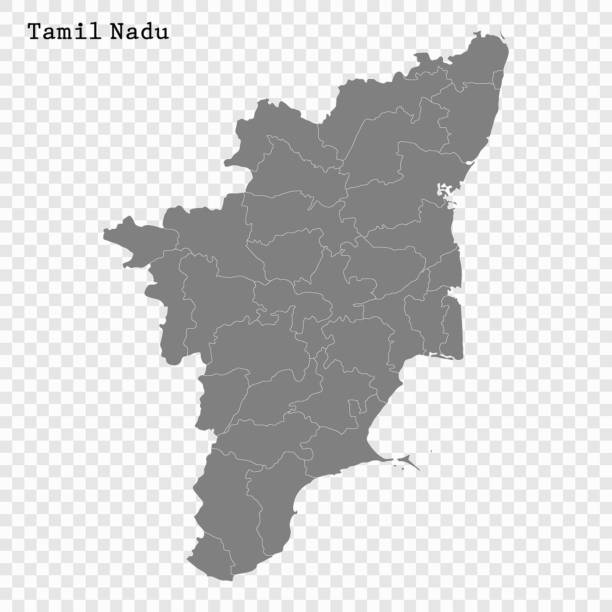 ÐÐ»Ñ ÐÐ½ÑÐµÑÐ½ÐµÑÐ° High Quality map of Tamil Nadu is a state of India, with borders of the districts tamil nadu stock illustrations