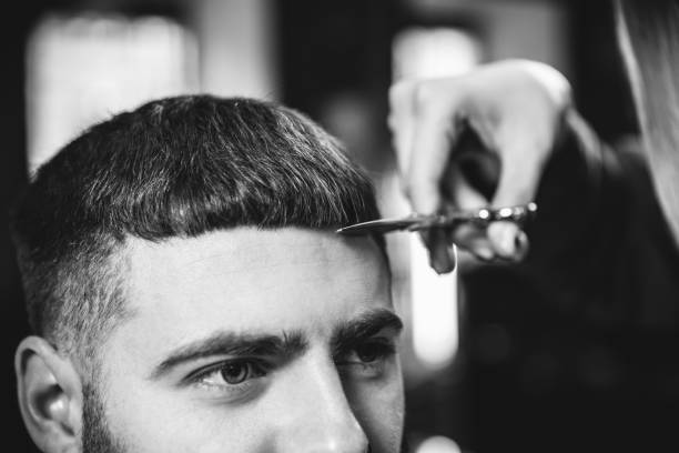 istock Client during beard shaving in barber shop 1143697867