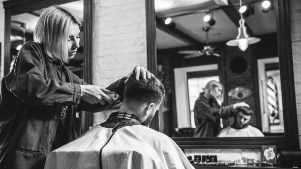 istock Client during beard shaving in barber shop 1143697870