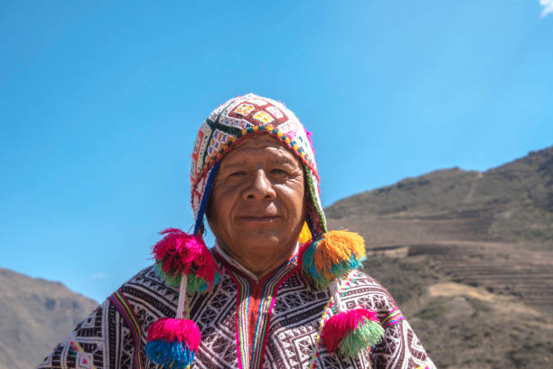 istock Senior man dressing traditional peruvian clothing portrait 1143698282