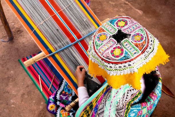 istock Inca woman weaving alpaca wool 1143698284