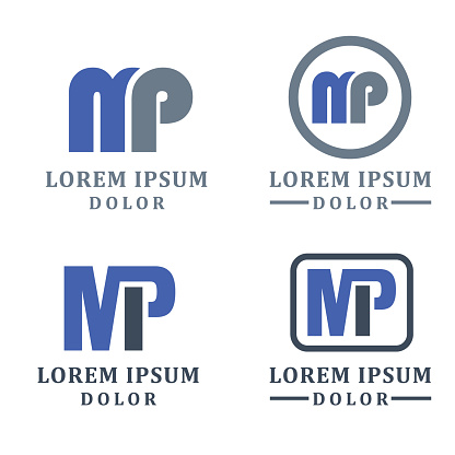 vector illustration letter m and p icon design