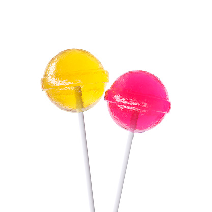 Two lollipops isolated on white background. 3d image