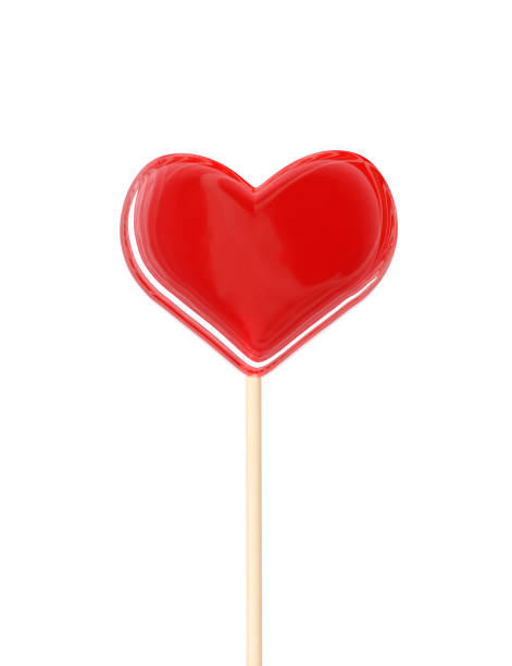 istock Heart shape lollipop isolated on white background 1143700832
