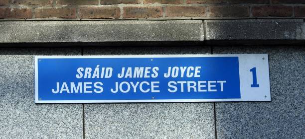 James Joyce Street sign James Joyce Street road sign in Dublin city centre in English and Irish language. bloomsday stock pictures, royalty-free photos & images