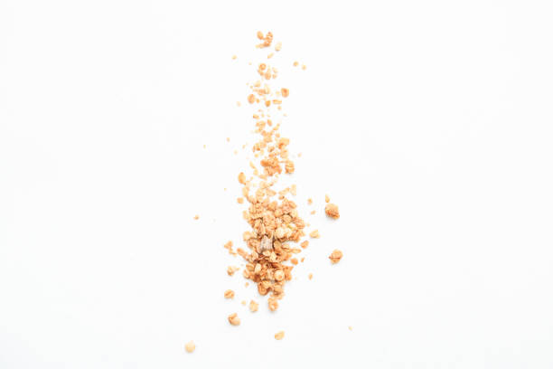 istock Crispy muesli dry Breakfast isolated on white background selective focus, top view 1143714146