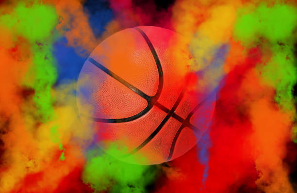 istock Basketballs on background Smoke color 1143715377